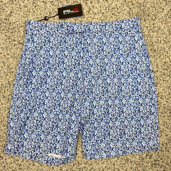 RLX Ralph Lauren Other - RLX Ralph Lauren Golf Shorts Mens 34 White Blue Fish Preppy Nautical Performance